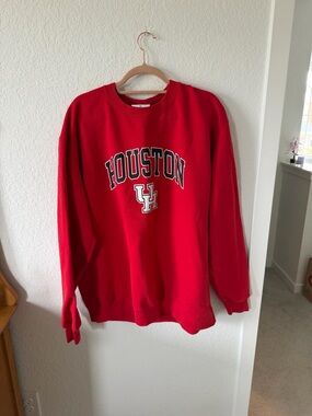 Champion Red Houston Crewneck Sweatshirt